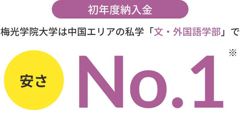 初年度納入金 梅香学院大学は中国エリアの私学「文・外国語学部」で安さNo.1